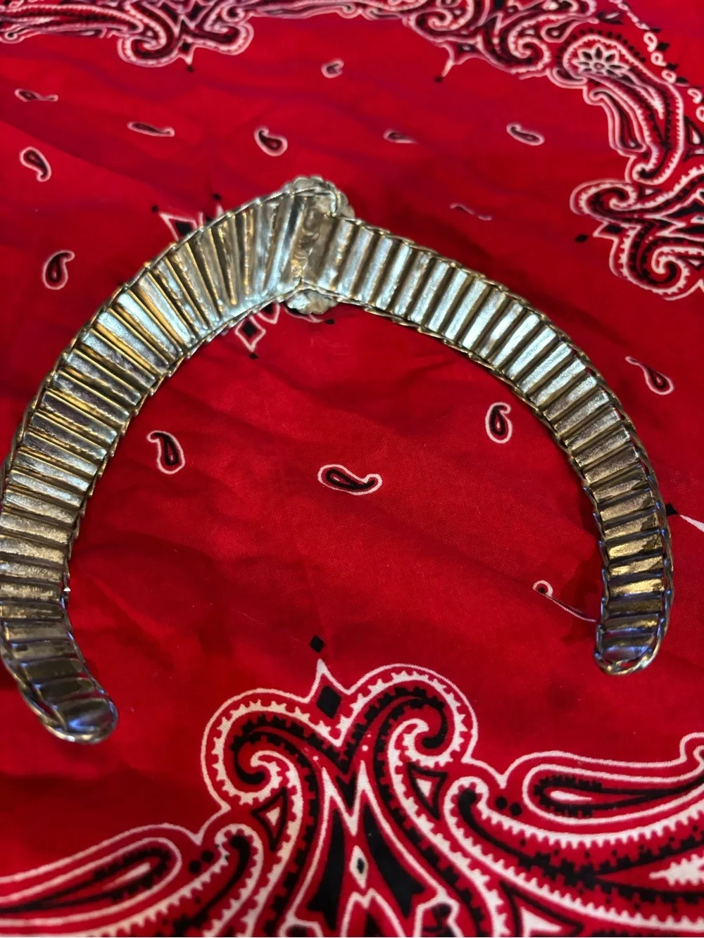 Silver-Tone Statement Choker Collar Necklace Vintage Estate Jewelry
